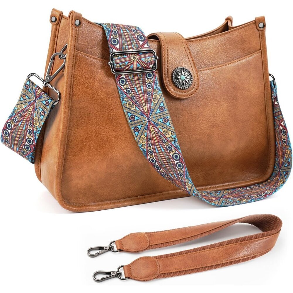 Stylish Vegan Leather Crossbody Handbag for Work, Travel & Everyday Use